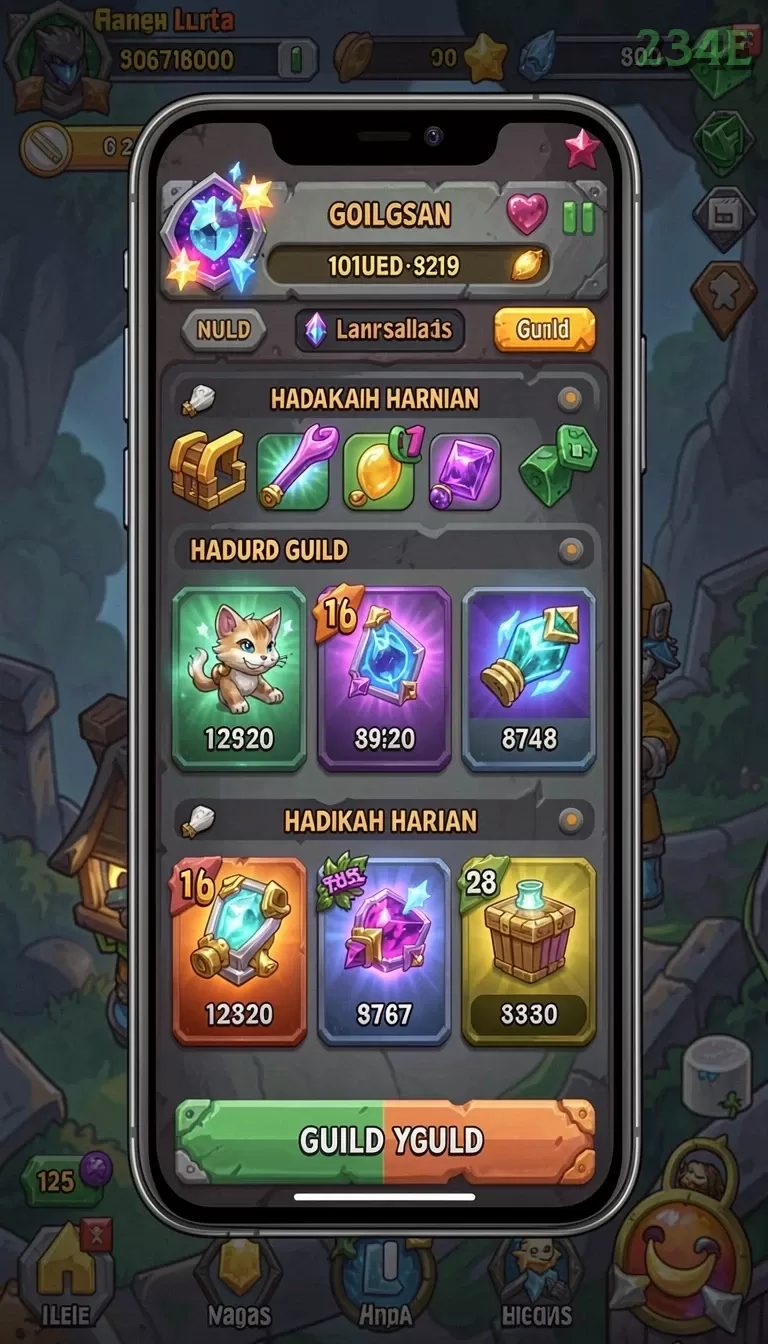 Cuplikan layar QQ222 — menu navigasi